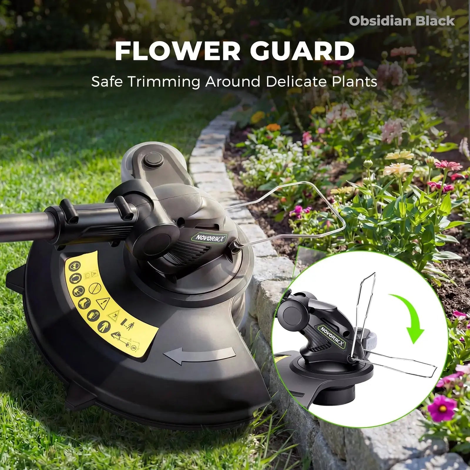 NovorikX Obsidian Black 20V Cordless 12-Inch Telescopic String Trimmer Kit NovorikX