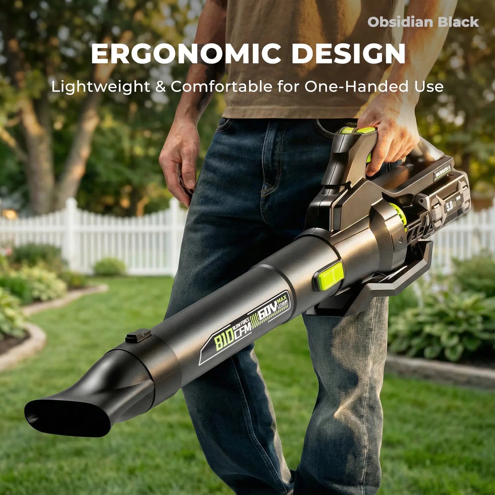 NovorikX Obsidian Black 60V Brushless 810CFM 190MPH Leaf Blower Kit NovorikX