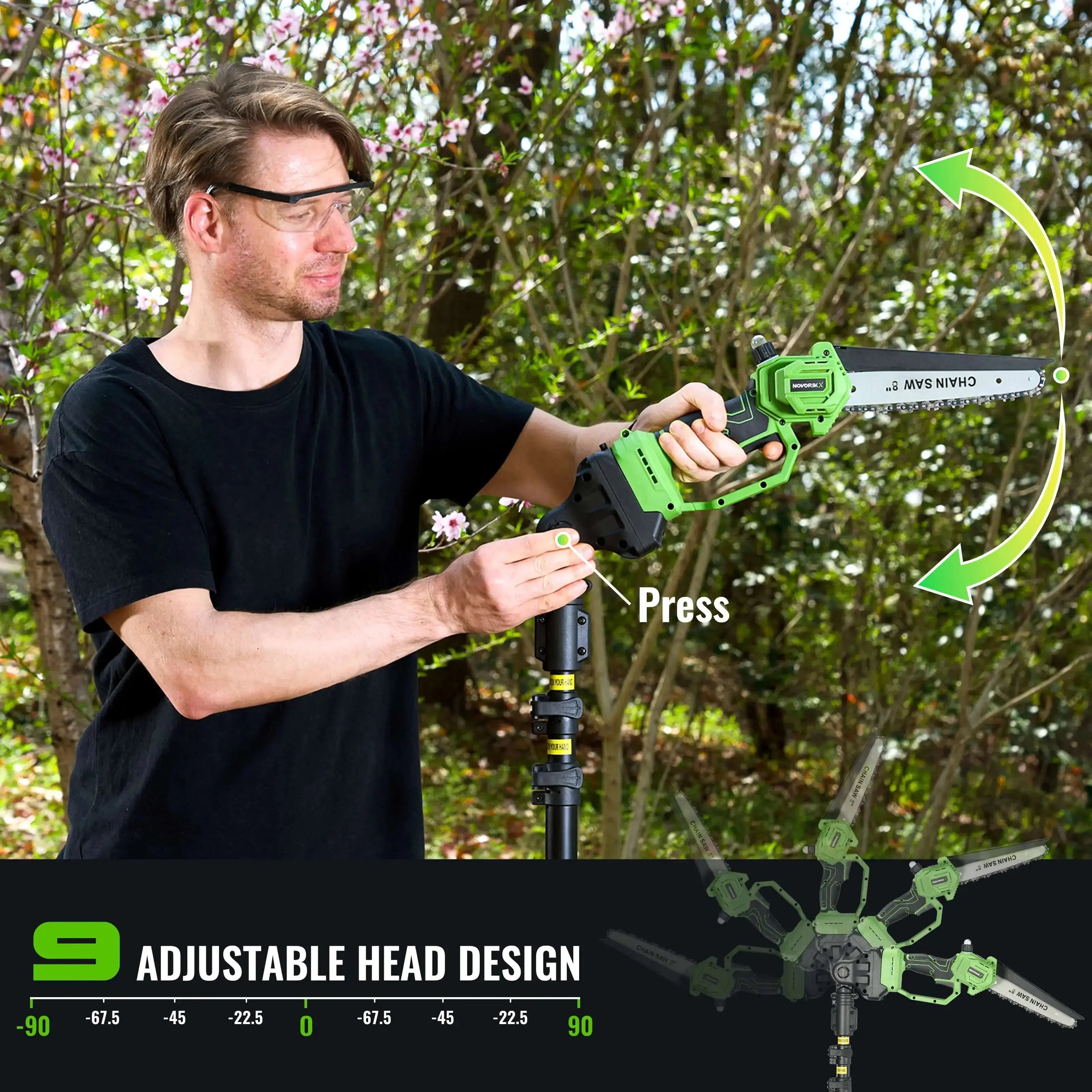 2-in-1 20V Cordless Pole Saw  NovorikX