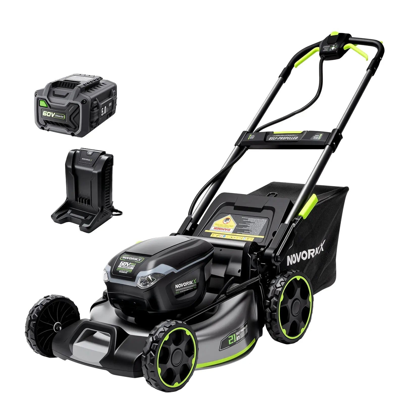 60V Brushless 21-Inch Self-Propelled Lawn Mower Kit  NovorikX