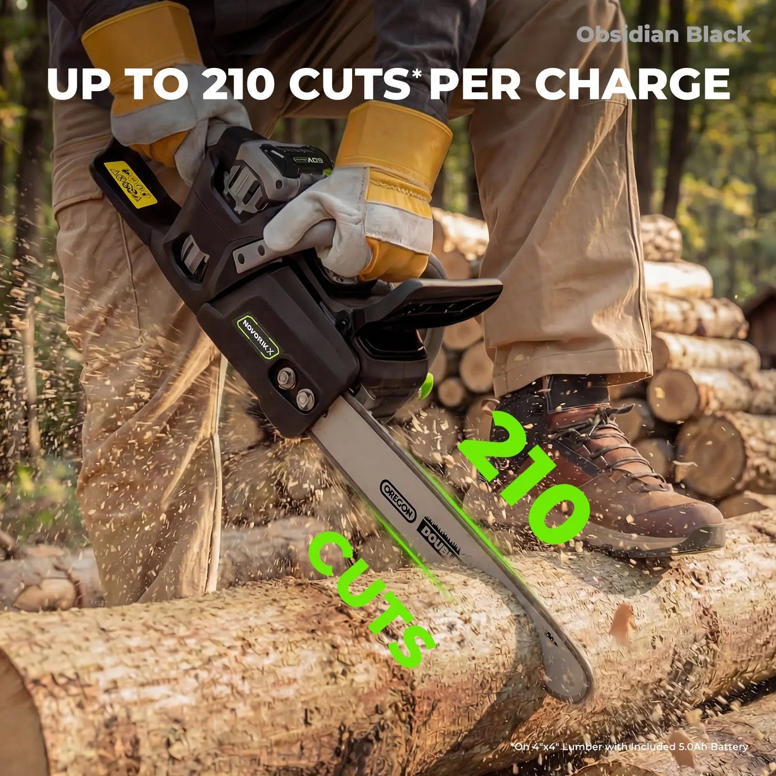 NovorikX Obsidian Black 60V Brushless 18-Inch & 16-Inch Chainsaw Kit  NovorikX
