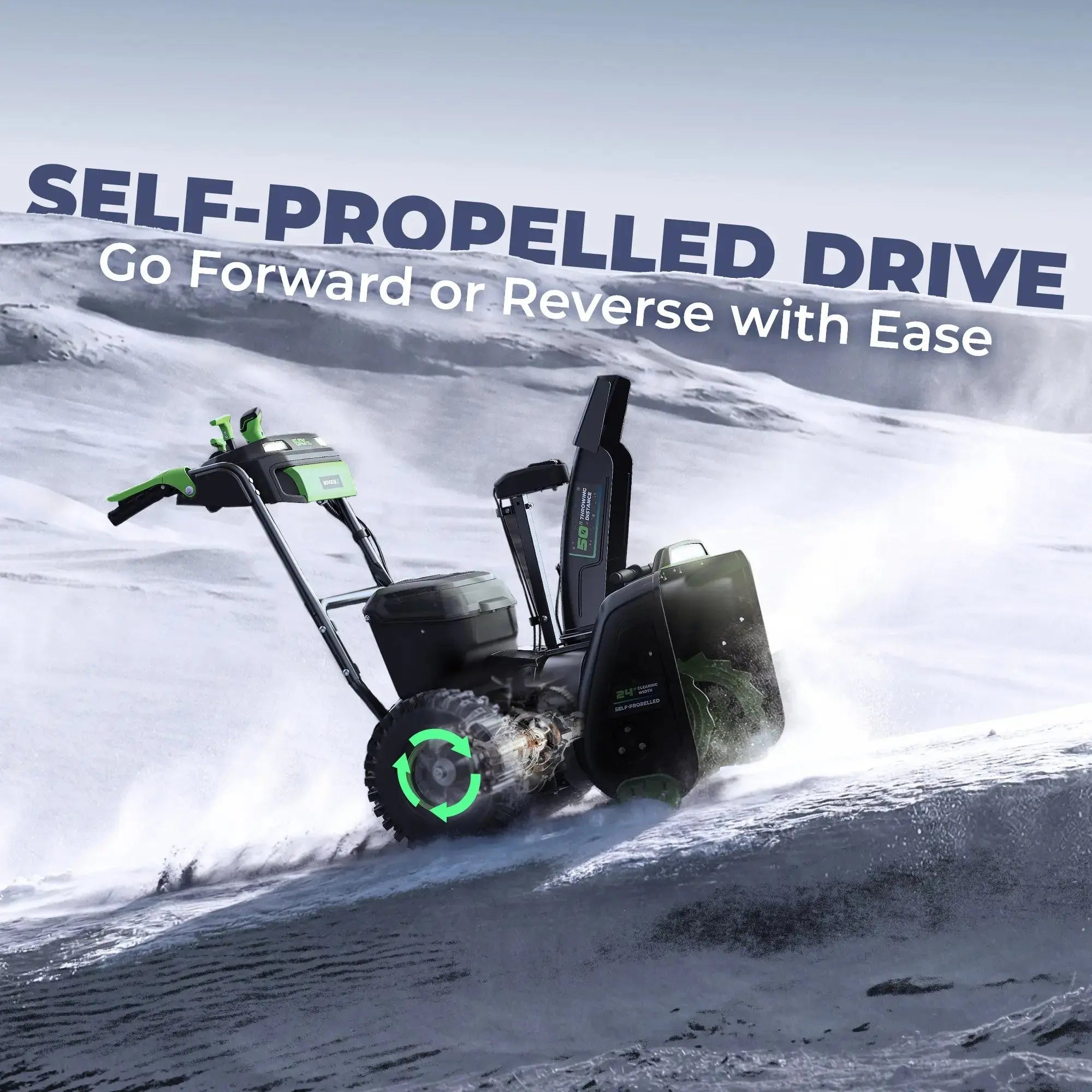 60V 24-Inch Self-Propelled 2-Stage Snow Blower  NovorikX