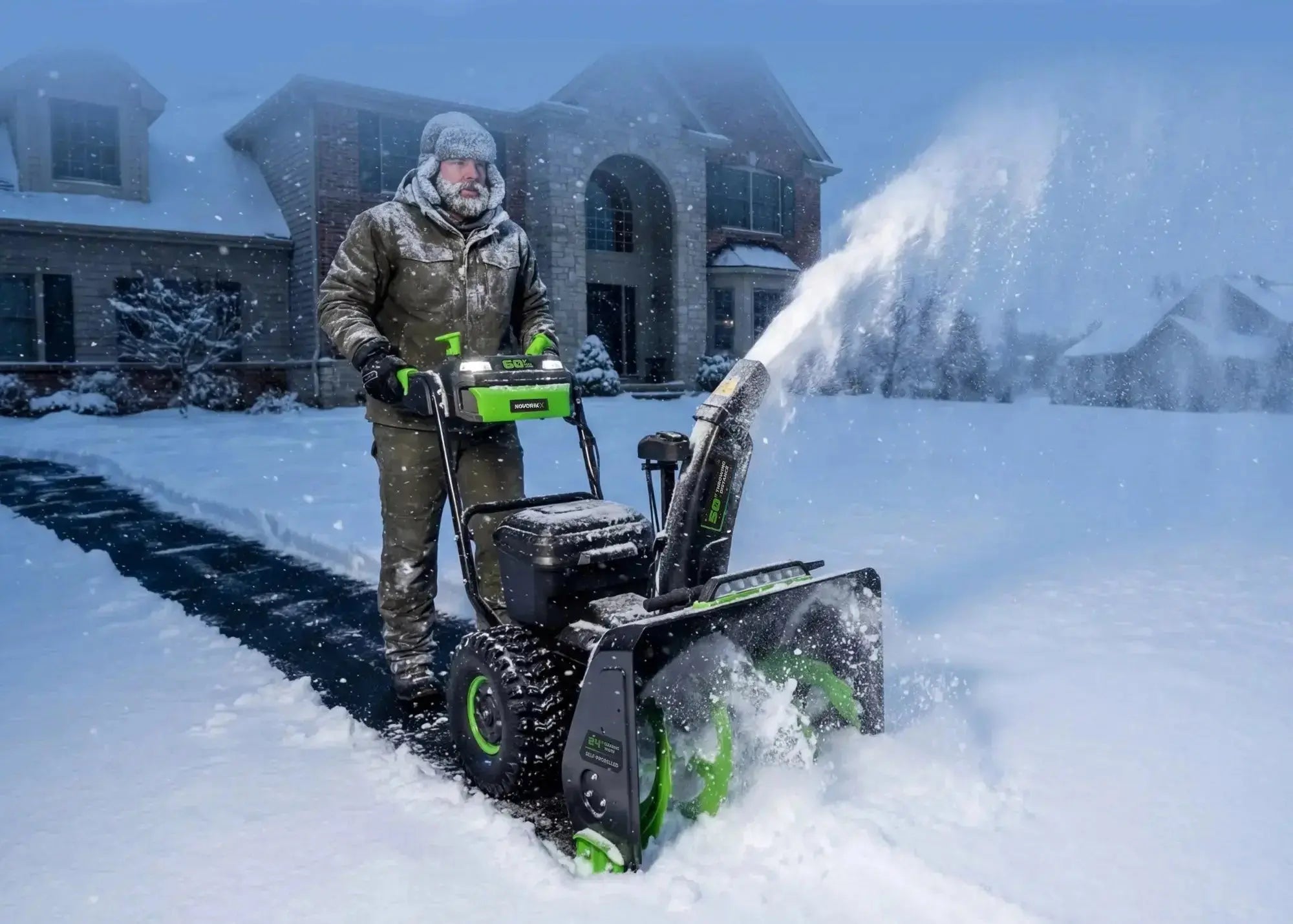60V 24-Inch Self-Propelled 2-Stage Snow Blower  NovorikX